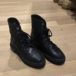 SCHUTZ Black Lace-Up Combat Boots size 7